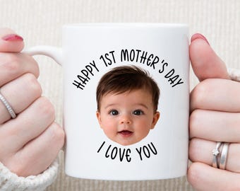 Mug personnalisé avec visage de bébé, cadeau pour la première fête des mères, tasse personnalisée pour maman