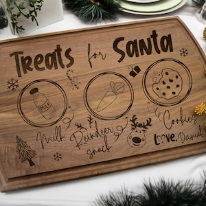 Santa Cookie Tray, Christmas Cutting Board, Santa Treat Board, Santa Tray, Santa Cutting Board, Cookies for Santa, Christmas Board, Kid Gift