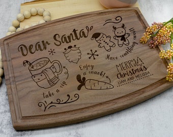 Santa Cookie Tray, Christmas Cutting Board, Santa Treat Board, Santa Tray, Santa Cutting Board, Cookies for Santa, Santa Cookie Plate