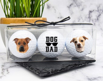 Custom Golf Balls, Dad Golf Ball, Custom Dog Gift, Fathers Day Gifts, Best Dog Dad, Best Dad by Par, Golf Gift, Fathers Day Golf Gift