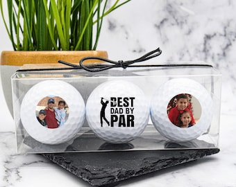 Personalized Dad Golf Balls, Custom Golf Balls, Sports Gifts For Him, Fathers Day Gift, Best Dad By Par, New Dad Gift, Fathers Day Golf Gift