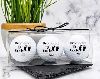 Promoted to Uncle, Custom Golf Balls, Pregnancy Reveal Gift, Uncle Gift, Uncle to Be Gift, Pregnancy Announcement, Gift for Aunt, Gender