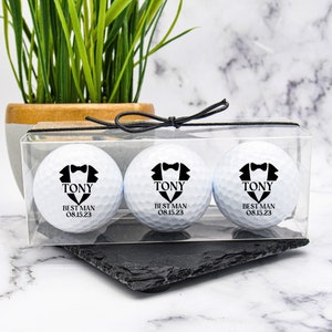 Best Man Golf Gift, Custom Golf Ball, Groomsman Golf Ball, Groomsmen Gift, Groomsmen Proposal, Best Man Gift, Golf Ball Proposal, Wedding image 1