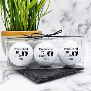 Promoted to Uncle, Custom Golf Balls, Pregnancy Reveal Gift, Uncle Gift, Uncle to Be Gift, Pregnancy Announcement, Gift for Aunt, Gender