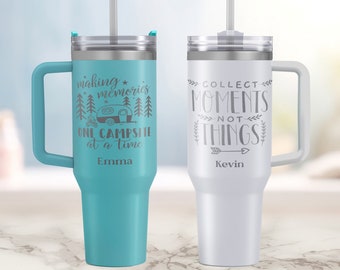 Personalized Vacation Tumbler, Engraved Tumbler, Custom Travel Mug, Personalized Gift, Summer Tumbler, Camping Gifts, Making Memories