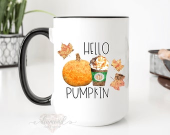 Pumpkin Coffee Mug | Hello Pumpkin Mug | Pumpkin Spice Latte Mug | Halloween Mug | Pumpkin Mug | Cute Fall Mugs | Autumn Mug | Fall Decor