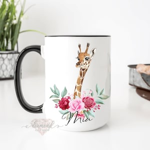 Personalized Giraffe Coffee Mug Gift For Baby Animal Lover