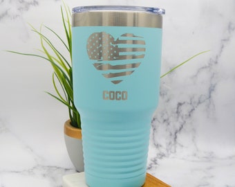 Patriotic Tumbler, American Flag Tumbler, USA Flag Tumbler, 4th of July Tumbler, Flag Tumbler, 4th of July Gift, Personalized Tumbler