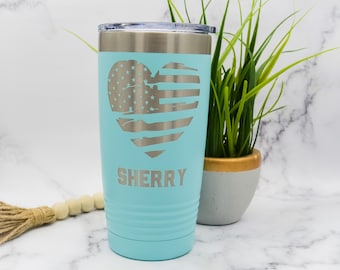 USA Flag Tumbler, Patriotic Tumbler, American Flag Tumbler, 4th of July Tumbler, Flag Tumbler, 4th of July Gift, Personalized Tumbler