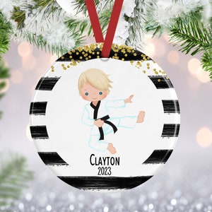 Karate Ornament | Children&#39;s Karate Christmas Ornament | Personalized Karate Ornament | Karate Gift | Kids Ornament | Sports Ornament
