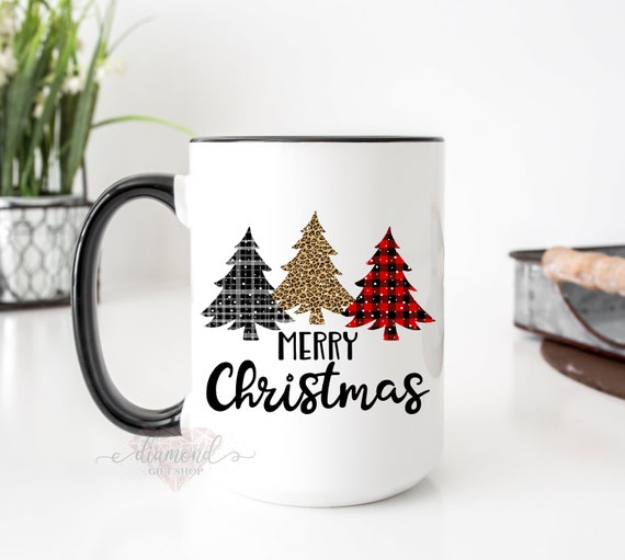 Christmas Winter Greeting Coffee Mugs Holiday Stoneware - Set of 4