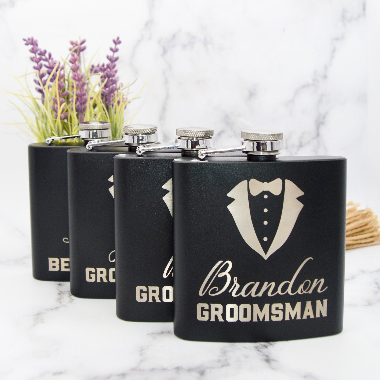 Best Man Hip Flask Personalized Groomsman Flasks Groomsman Etsy