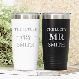 Gobelet future Mme, porte-bonheur et future Mme, cadeau future Mme, gobelets pour les jeunes mariés, fête de fiançailles, fiancés, gobelet mariage