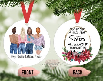 Sister Ornament | Sister Gift | Personalized Sister Ornament | Family Portrait Ornament | Christmas Ornament | Long Distance Sister Gift