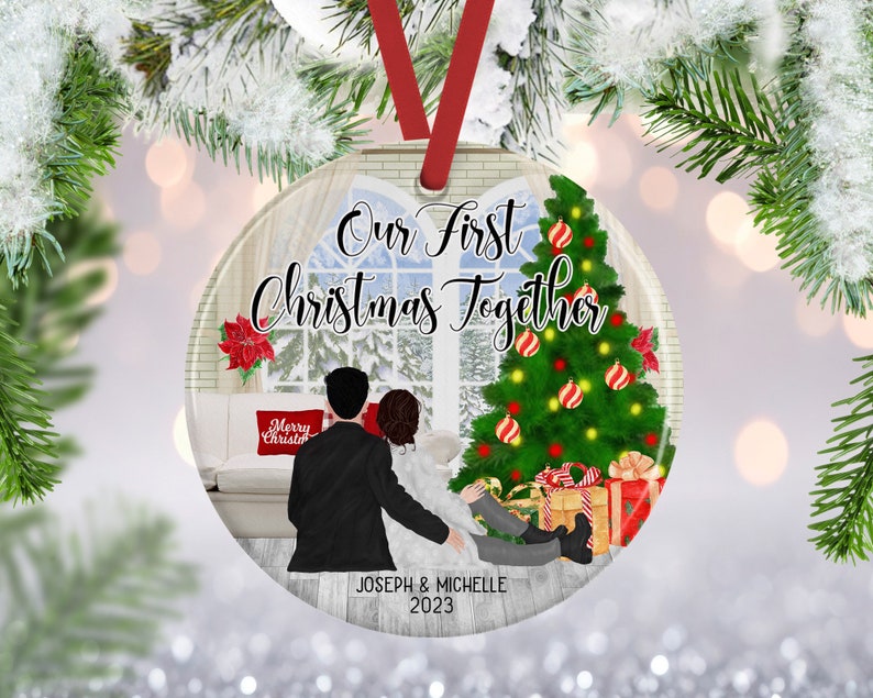 Our First Christmas Together Ornament | Family Portrait Ornament | First Christmas Married Ornament | Family Gift | Mr and Mrs Ornament