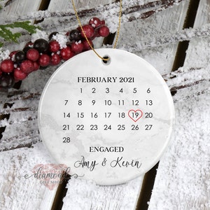 Just Engaged Ornament, Just Engaged Gifts, Engagement Ornament, Engagement Gift, Engagement Calendar, Engagement Announcement,  Couple Gift