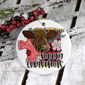 Christmas Ornament | Cow Ornament | Farm Ornament | Christmas Gift | Christmas Cow | Farm Animal Ornament | Farmhouse Christmas Ornament |