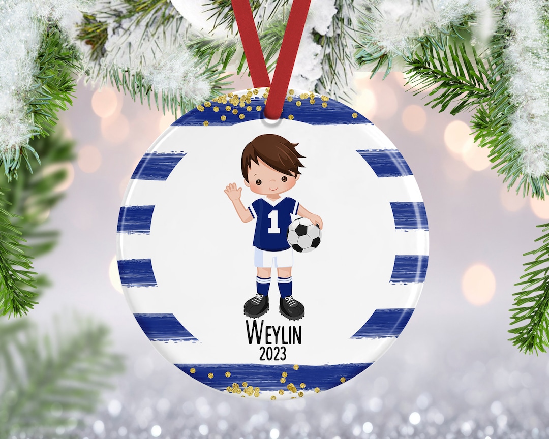Boy Soccer Ornament Christmas Ornament Personalized Soccer Ornament