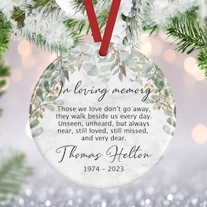 Memorial Christmas Ornament, In Loving Memory Ornament, Remembrance Gift, Sympathy Gift, Lost But Never Forgotten Ornament, Loss of Father