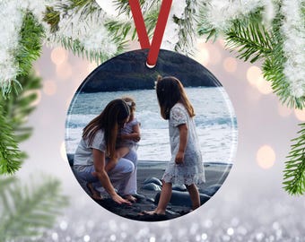 Family Photo Ornament, Picture Ornament, Custom Christmas Ornament with Your Photo, Couples Ornaments, Holiday Keepsake Gift for Family