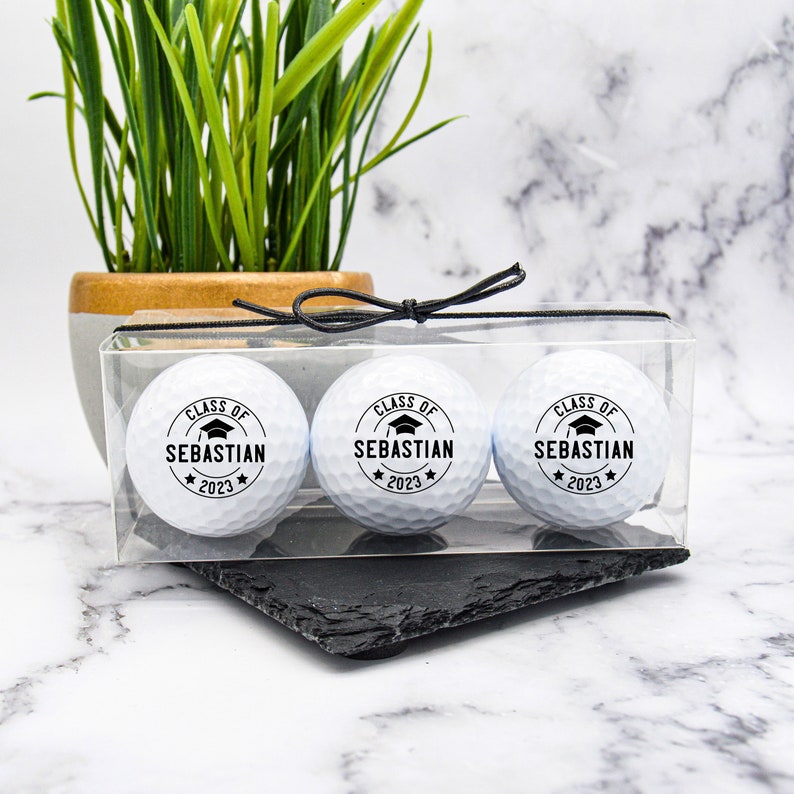 Graduation Gift, Custom Golf Balls, Collage Graduation, Graduation Golf Favors, Senior Graduation Gift, Graduation Present, Golf Gift, Grad image 1
