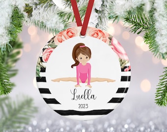 Gymnastics Ornament | Christmas Ornament | Personalized Girl Gymnastic Ornament | Gymnast Ornament | Gymnast Gift | Personalized Gymnast