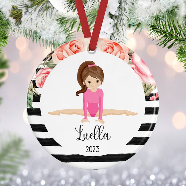 Gymnastics Ornament | Christmas Ornament | Personalized Girl Gymnastic Ornament | Gymnast Ornament | Gymnast Gift | Personalized Gymnast