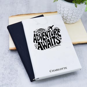 Travel Journal, Adventure Journal, Adventure Awaits Journal, Traveling Journal, Camping Journal, Travel Notebook,Custom Journal,Trip Planner