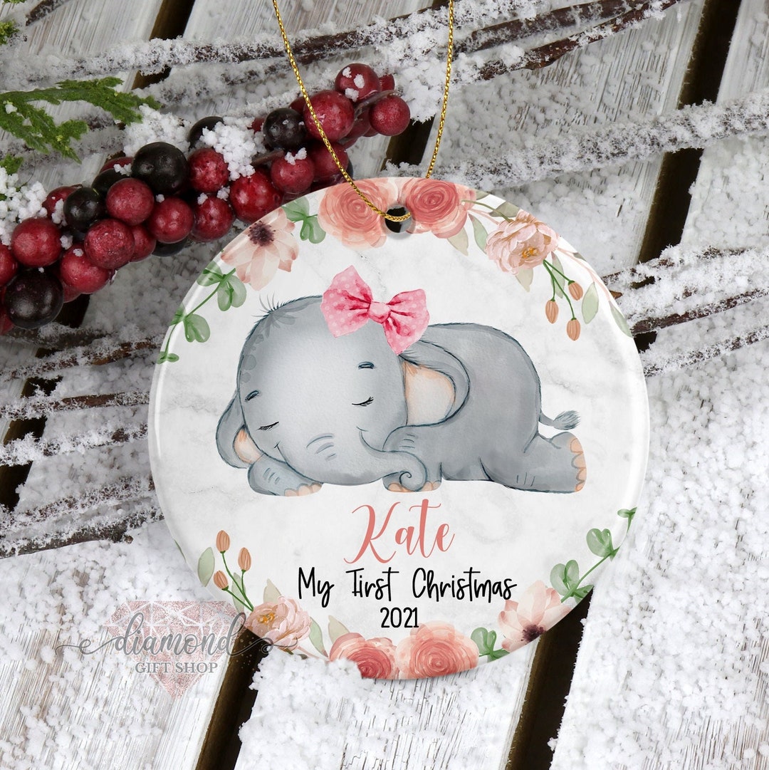 Baby's First Christmas Elephant Ornament 