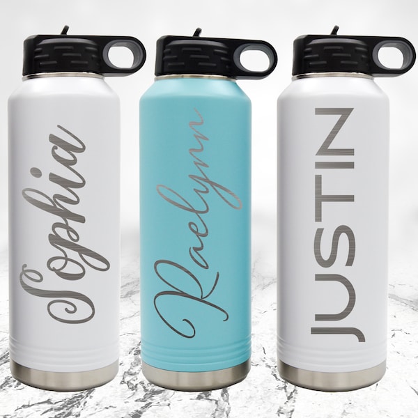 Custom Water Bottle, Name Water Bottle, Personalized Water Bottle With Straw, Engraved Water Bottle, Insulated Water Bottle, Team Gift