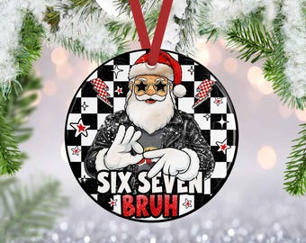 Santa 67 Ornament, Funny Kids Christmas Ornament, 67 Gen Alpha Slang Ornament, Teen Christmas Gift, Funny Teenager Ornament, Slang Christmas