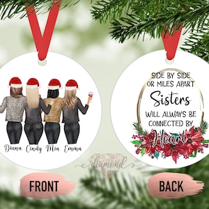 Sister Ornament | Family Portrait Ornament | Long Distance Sister Gift | Christmas Ornament | Sister Gift | Personalized Sister Ornament