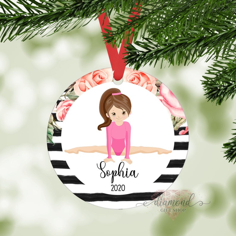Gymnastics Ornament Christmas Ornament Personalized Girl Etsy