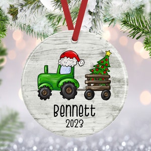 Tractor Ornament, Children's Christmas Ornament, Farm Ornament, Baby's First Christmas Ornament, Truck Ornament, Kids Car Ornament