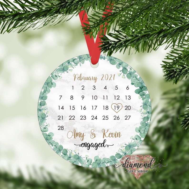 Just Engaged Ornament, Engagement Ornament, Just Engaged Gifts, Engagement Gift, Engagement Calendar, Engagement Announcement,  Couple Gift