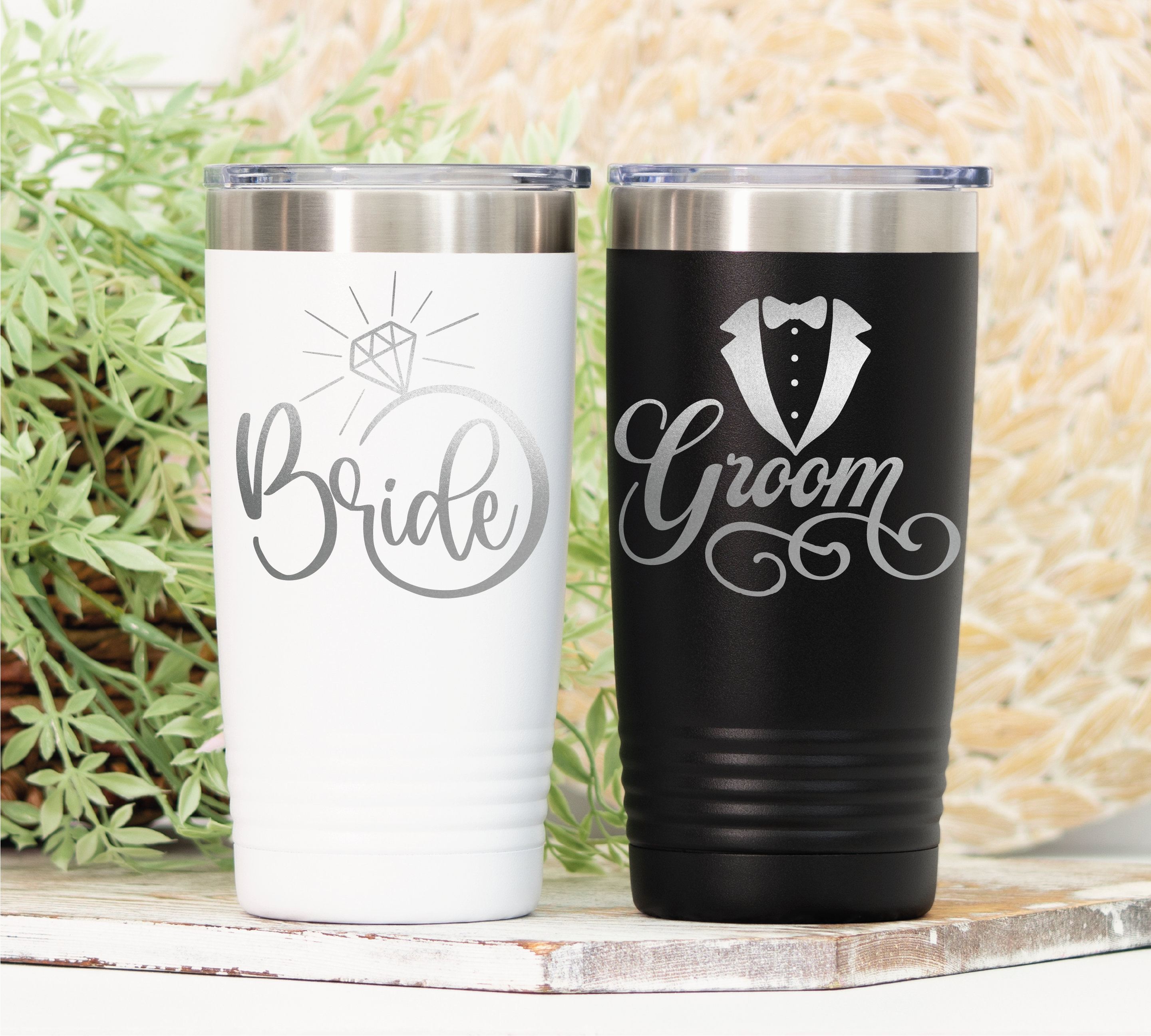 Bride and Groom Tumblers Bride and Groom Gift Mr and Mrs | Etsy