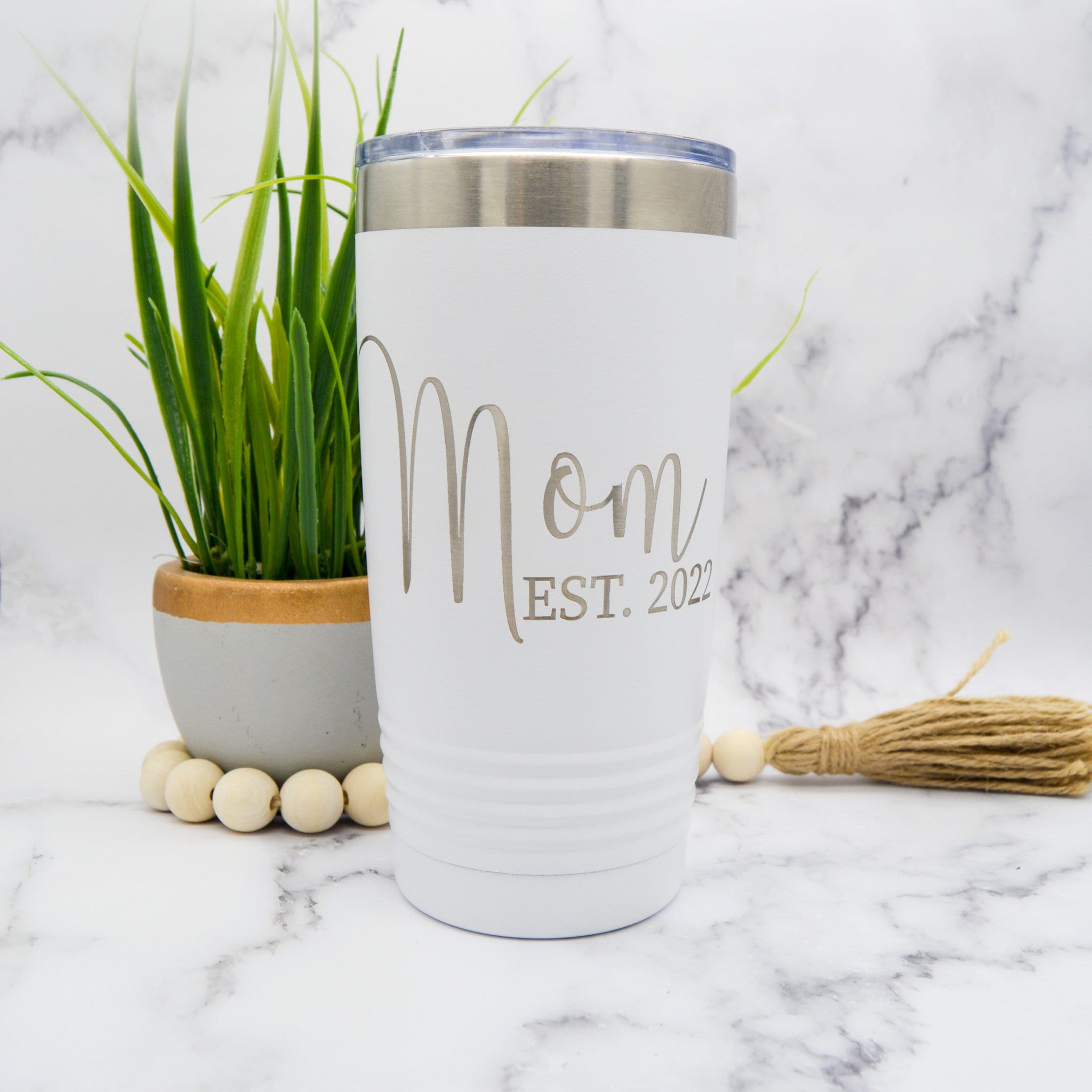 Mom Tumbler, New Mom Gift, Mom Est Gift, Personalized Tumbler with straw,  Mom established, Mom appreciation, Mom Gift, Dishwasher Safe