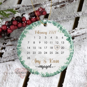 Just Engaged Ornament, Engagement Ornament, Just Engaged Gifts, Engagement Gift, Engagement Calendar, Engagement Announcement,  Couple Gift