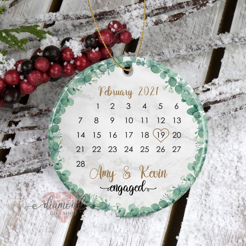 Just Engaged Ornament, Engagement Ornament, Just Engaged Gifts, Engagement Gift, Engagement Calendar, Engagement Announcement,  Couple Gift