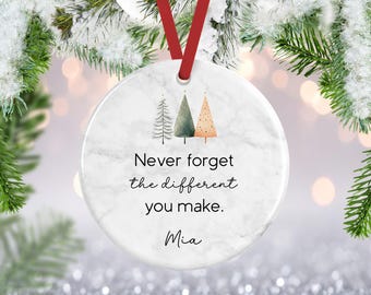 Thank You Christmas Ornament, Thank You Gift, Never Forget The Difference, Appreciation Gift for Coworkers, Teacher Keepsake, Nurse Gift