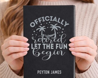 Personalized Retirement Journal, Retired Journal, Coworker Retirement Gift, Retired Gift, Custom Engraved Notebook, Gift for Her, Boss Gift