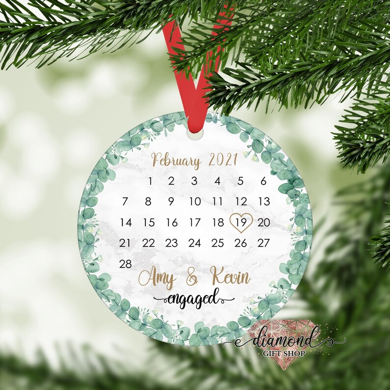 Just Engaged Ornament, Engagement Ornament, Just Engaged Gifts, Engagement Gift, Engagement Calendar, Engagement Announcement,  Couple Gift