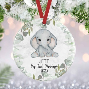 Baby&#39;s First Christmas, Elephant Ornament, New Baby Ornament, Baby Elephant Ornament, Christmas Ornament, New Baby Gifts, Babys First xmas
