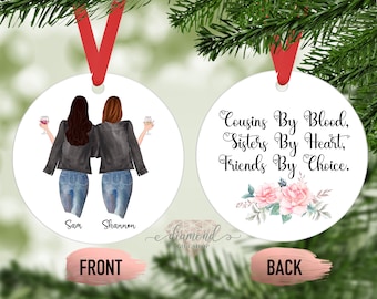 Cousin Gift | Cousin Ornament | Cousins by Blood Sister by Heart, Gift For Cousin | Best Friend Ornament | Best Friend Gift | Christmas Gift