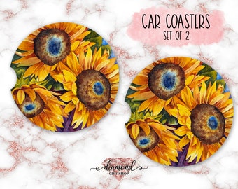 Car Coasters PTCRMG Butterfly Sunflower Cup Holders Cup Holder Coasters 4-Pack Car Decor Cupholder Drink Mats Interior Accessories Car Coasters PTCRMG Butterfly Sunflower Cup Holders Cup Holder Coasters 4-Pack Car Decor Cupholder Drink Mats Interior Accessories