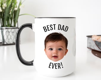 Mug personnalisé avec visage de bébé, souvenir de papa pour toujours