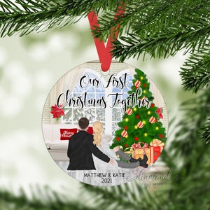 Our First Christmas Together Ornament | Family Portrait Ornament | First Christmas Married Ornament | Family Gift | Mr and Mrs Ornament