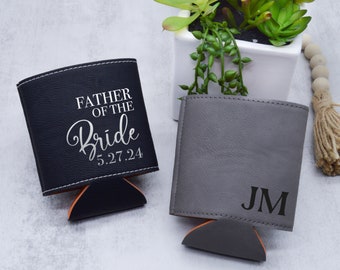 Father of the Bride Gift, Custom Can Cooler, Groomsmen Can Cooler Holder, Can Holder, Engraved Can Cooler,Groomsmen Gift,Father of the Groom