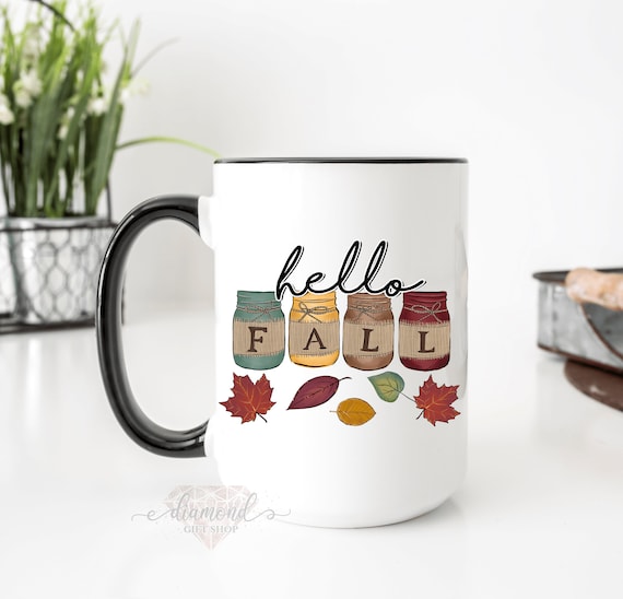 Hello Fall Mug | Fall Jam Mug | Fall Coffee Mug | Pumpkin Spice Mug | Autumn Mug | Thanksgiving Gift | Fall Birthday Gift | Fall Gift |DS012