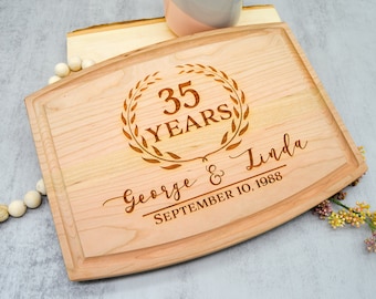 35th Anniversary, Parents Gift, Anniversary Cutting Board, Parents Anniversary Gift, Gifts for Parents,Custom Cutting Board,Grandparent Gift